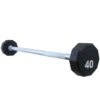 Fitness First 10-Sided Fixed Urethane Encased Straight Barbell 20 - 120 Lbs