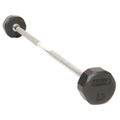 Troy 12 Sided Solid Rubber Straight Barbell 20 - 110 Lbs